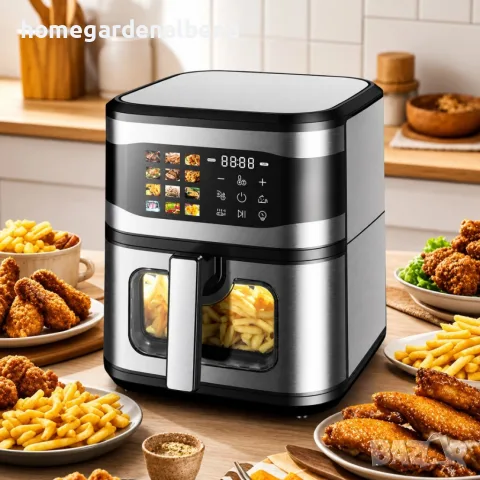 Фритюрник с горещ въздух 8L, 1700W, 12 програми, LCD дисплей