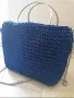 Hand made плетена синя чанта, снимка 4