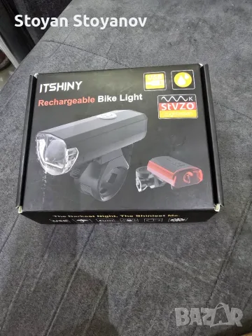 акумулаторни LED светлини за велосипед ITSHINY StVZO (преден фар и заден стоп)
