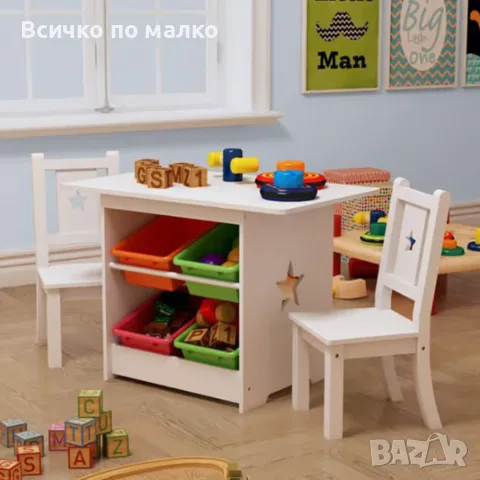 Детски Комплект маса с 2 стола , снимка 4 - Мебели за детската стая - 56686794