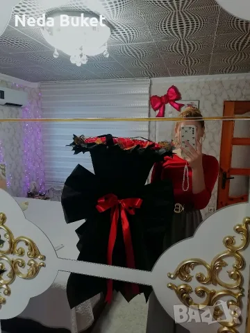 вечен букет от 99 рози с надпис , снимка 3 - Романтични подаръци - 56646881