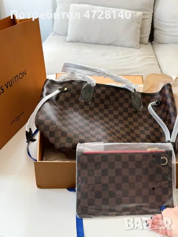 Дамска чанта Louise Vuitton Neverfull, снимка 6 - Чанти - 54461294