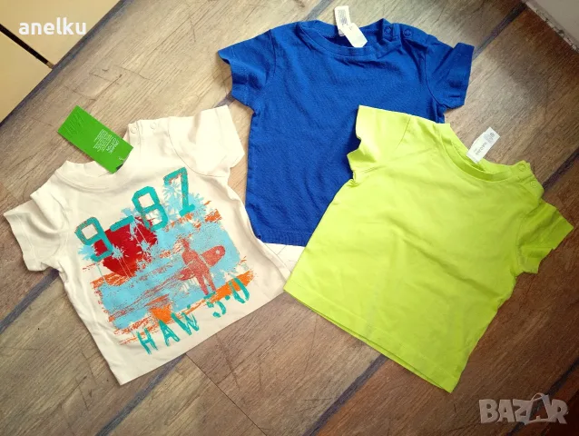 НОВА тениска H&M 62см и 2 тениски 74см