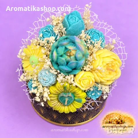„Tropical Paradise“ – Ароматен соев букет, снимка 2 - Декорация за дома - 56681783