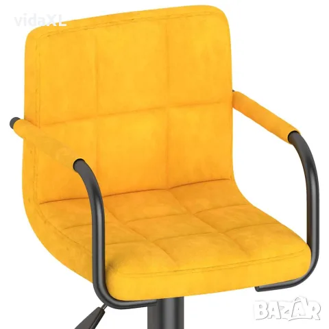 vidaXL Бар табуретки, 2 бр, горчица, кадифе, снимка 7 - Столове - 56147010