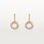 CARTIER Trinity Half Paved Diamonds Дамски Обеци, снимка 3