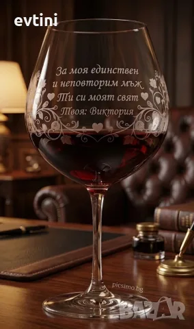 Гравирана чаша за вино