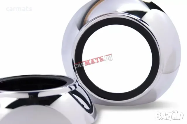 Капачка за лупа 2.5" Audi Design, полукръгла хром с черно D=13cm