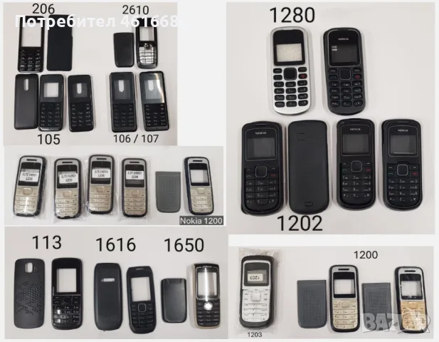 Панели за Nokia 206,2610,1280,105,106,107,113,1616,1650,1200,3310,2100,2310,2300,3100,5030,6030,E51