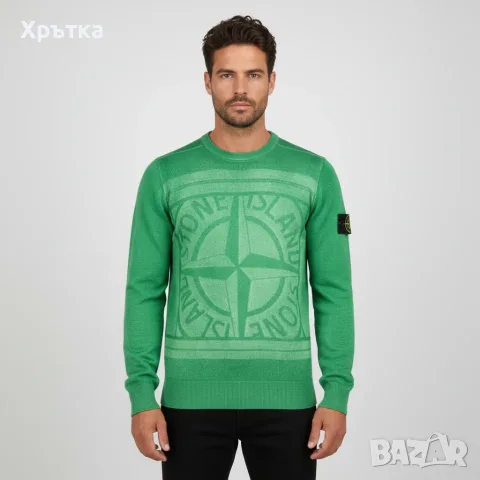 Stone Island Compass Logo Crewneck - Оригинален мъжки пуловер р-р М