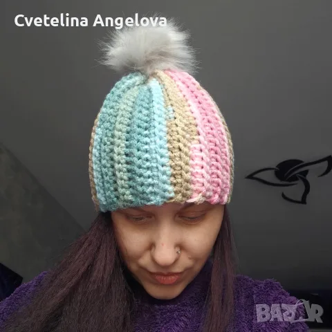 Ръчно плетени шапки , снимка 4 - Шапки - 56737142