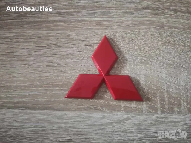 червено лого Mitsubishi 10 см, снимка 2 - Аксесоари и консумативи - 56580935