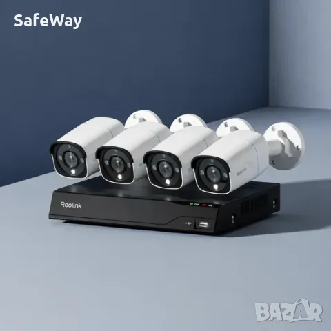 Reolink 4K PoE комплект с 4 камери + 2TB NVR (RLN8-410), снимка 2 - Комплекти за видеонаблюдение - 56594929