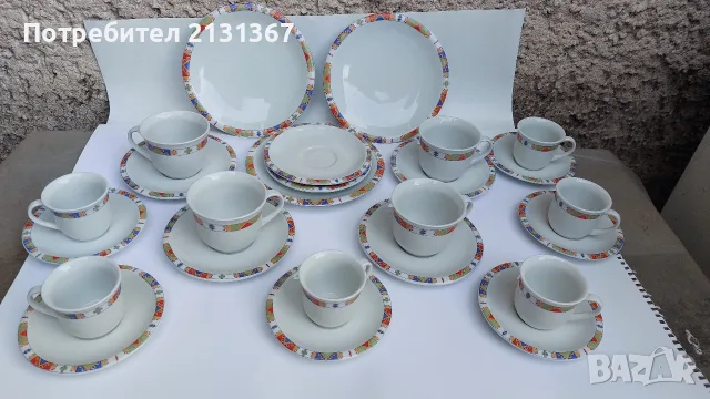 български порцелан,сервиз,изида,диамант,шевица