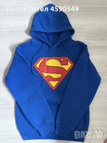 Синьо детско суичърче Superman (с качулка) - размер S
