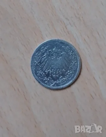 1/2 марка 1906 сребро, снимка 2 - Нумизматика и бонистика - 52544307