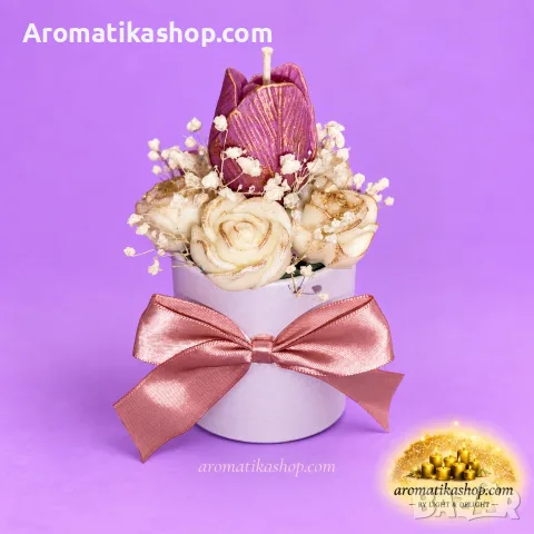 „Royal Tulip“ – Ароматен соев букет, снимка 5 - Декорация за дома - 56680362