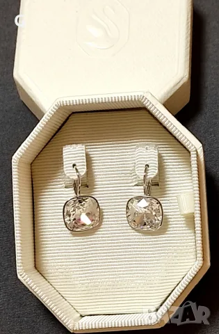 Swarovski sylver-tone crystal drop обеци
