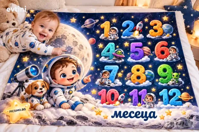 Персонализирано платно за месечинки - Космос