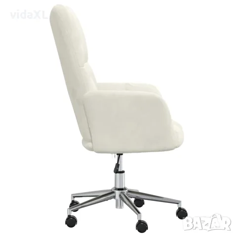 vidaXL Релакс стол, кремаво-бял, кадифе, снимка 5 - Столове - 56146895