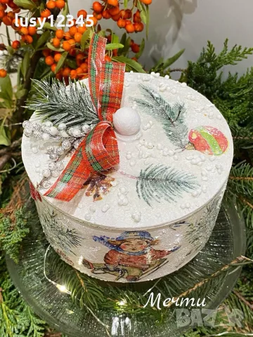 Кръгли, коледни кутийки🎄, снимка 10 - Коледни подаръци - 56700382