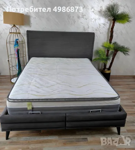 Запазено тапицирано легло с ракла + ортопедичен матрак Istikbal (150х200)