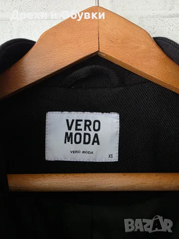 Черно разкроено палто Vero Moda, снимка 8 - Палта, манта - 56616335