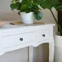 vidaXL Конзолна маса с 3 чекмеджета, бяла, снимка 3