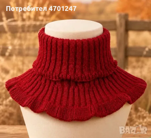 ❤️ Червен шал - висока поло яка ❤️, снимка 4 - Шалове - 56742307