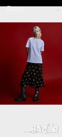 Charles & Keith Ботуши до прасец с двойни езичета - Черни, снимка 2 - Дамски ботуши - 56639802