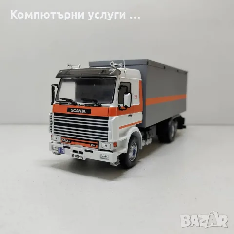 Scania 143 бордова с тента - мащаб 1:43 на DeAgostini моделът е нов в блистер.