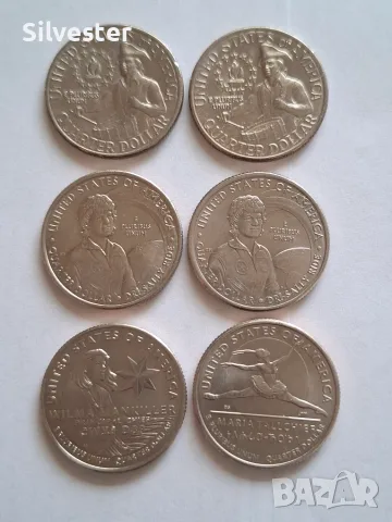 1976,2009, 2022,2023, LOT Американски монети/25 цента, US Quarters, Puerto Rico, DC и др.