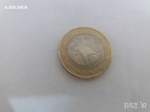 Монета от 1 евро Германия  2002г., снимка 2 - Нумизматика и бонистика - 56616747