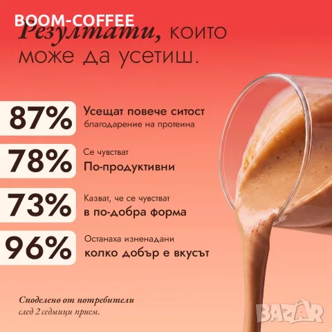 BOOM Протеиново кафе - Оригинал, снимка 7 - Хранителни добавки - 56654158