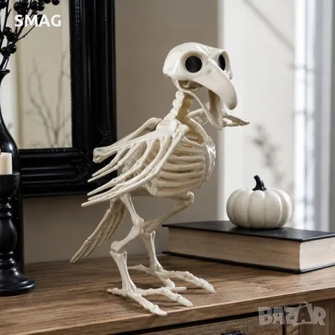 Декоративен скелет гарван пластмасова декорация за Halloween_1265372