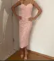 Розова дантелена рокля LBD, снимка 1