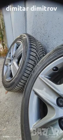 Оригинални Структурни Джанти 16" 5х112 за VW със Зимни Гуми, Тасове Металик + Фланци и 20 болта
