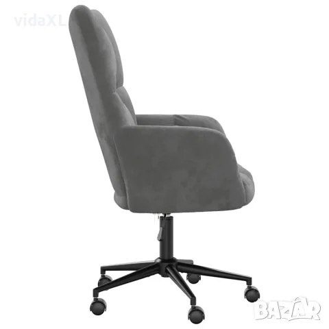 vidaXL Релакс стол, тъмносив, кадифе, снимка 5 - Дивани и мека мебел - 56146892