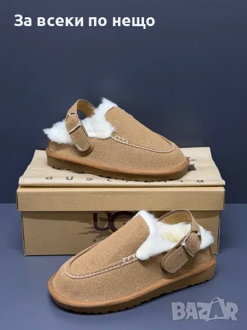 UGG Дамски Велурени Чехли С Пух Подвижна Каишка И Катарама Код E333