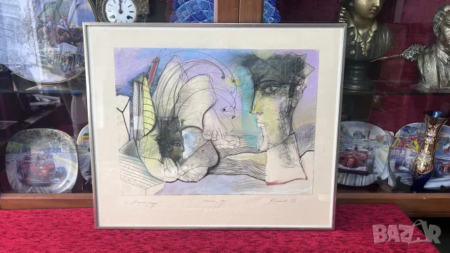 Оригинална картина „Морски паун“ (1987 г.) – проф. Валери Чакалов (смесена техника)