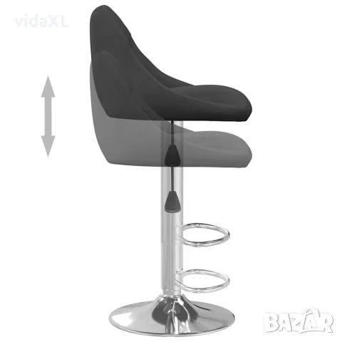 vidaXL Бар табуретки, 2 бр, черни, кадифе, снимка 8 - Столове - 56147143