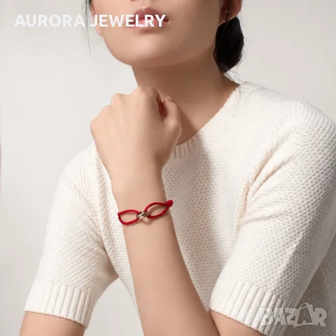 CARTIER Trinity Red Strap Унисекс Гривна Червен Конец, снимка 4 - Гривни - 56675132
