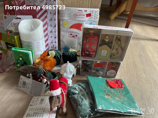 Пълен кашон с коледна декорация, снимка 2 - Коледни подаръци - 56677297