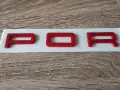 Червен надпис букви Порше / Porsche, снимка 3