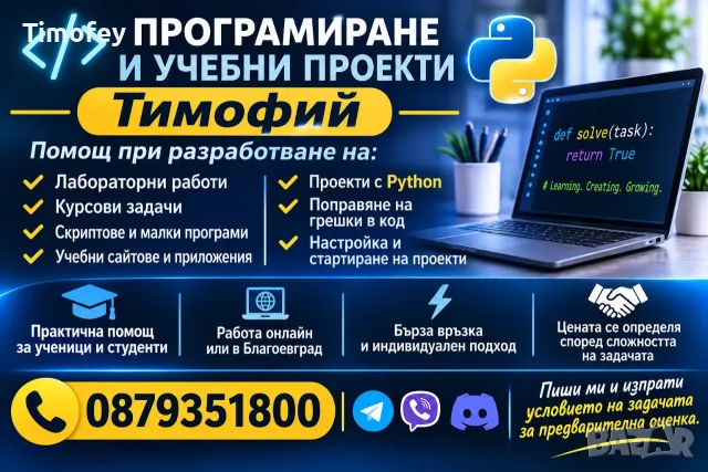 Помощ по програмиране, скриптове и проекти