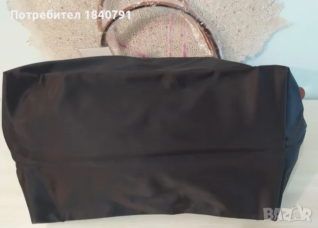 НОВА Longchamp – класическа, черна, L, дълги дръжки, снимка 5 - Чанти - 56605262