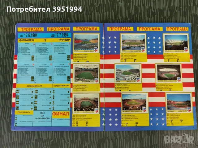 Попълнен албум Панини САЩ 1994, снимка 4 - Колекции - 56620531