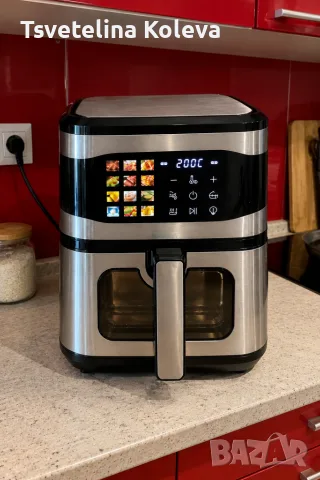 Фритюрник с горещ въздух 8L, 1700W с 12 програми, снимка 4 - Фритюрници - 56562264