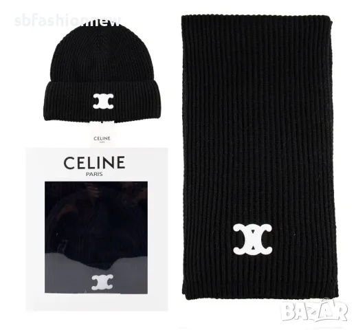 Celine комплект шапка и шал, снимка 8 - Шапки - 56619323
