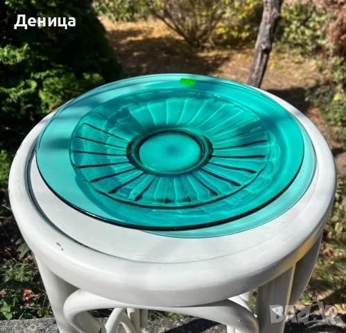 Страхотно е🤗 Българско плато от пресовано стъкло Диаметър-28.5 см